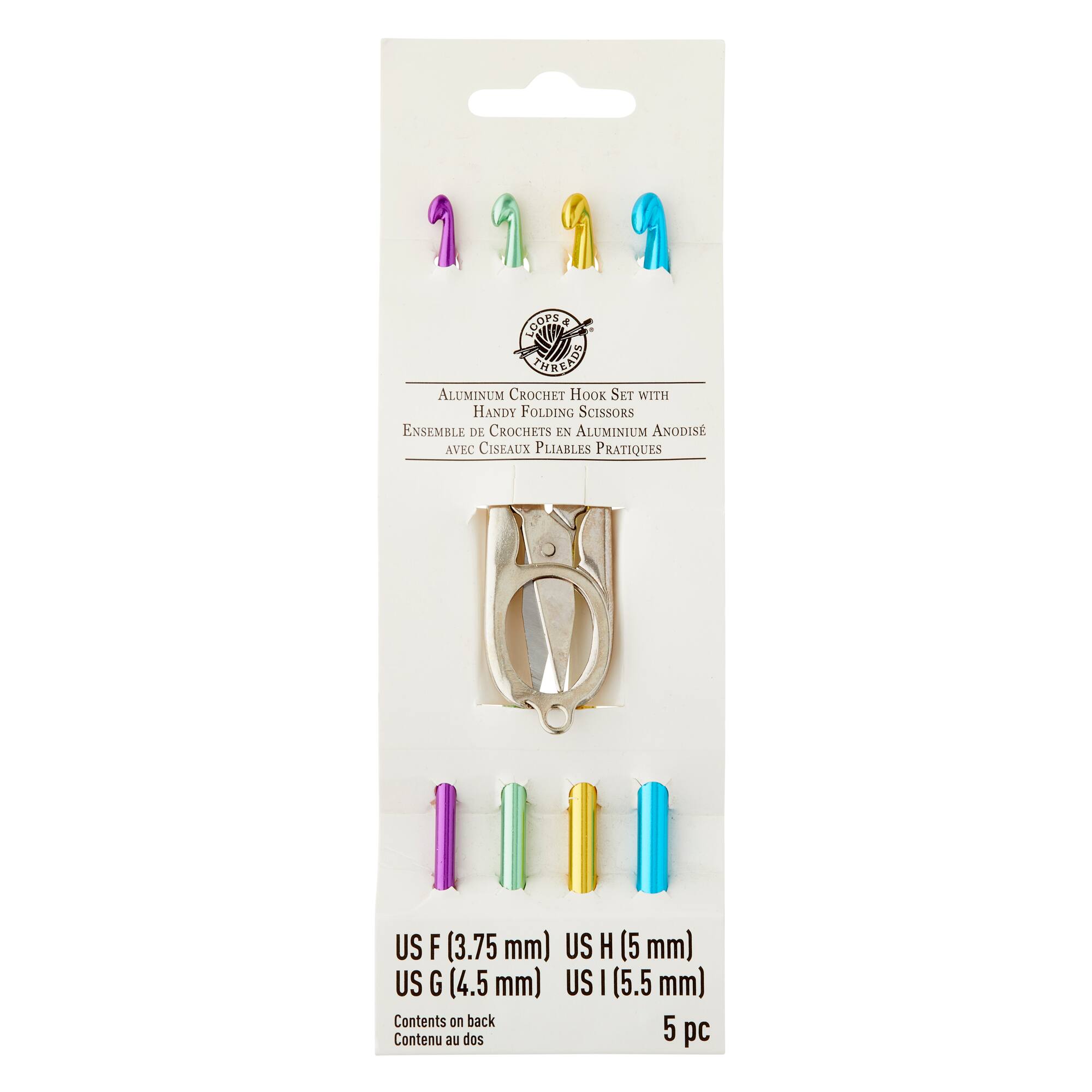 Aluminum Crochet Hook Set with Scissors by Loops & Threads®